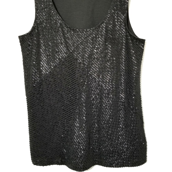 J. Crew Black Sequin Zigzag Tank Top - Picture 4 of 8